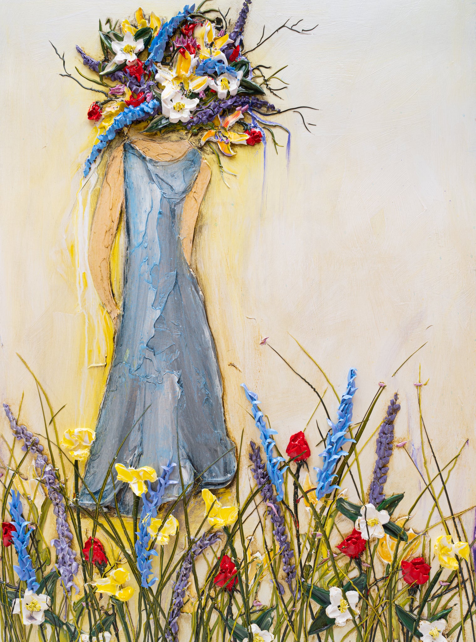 Girl and Flowers, 36x48