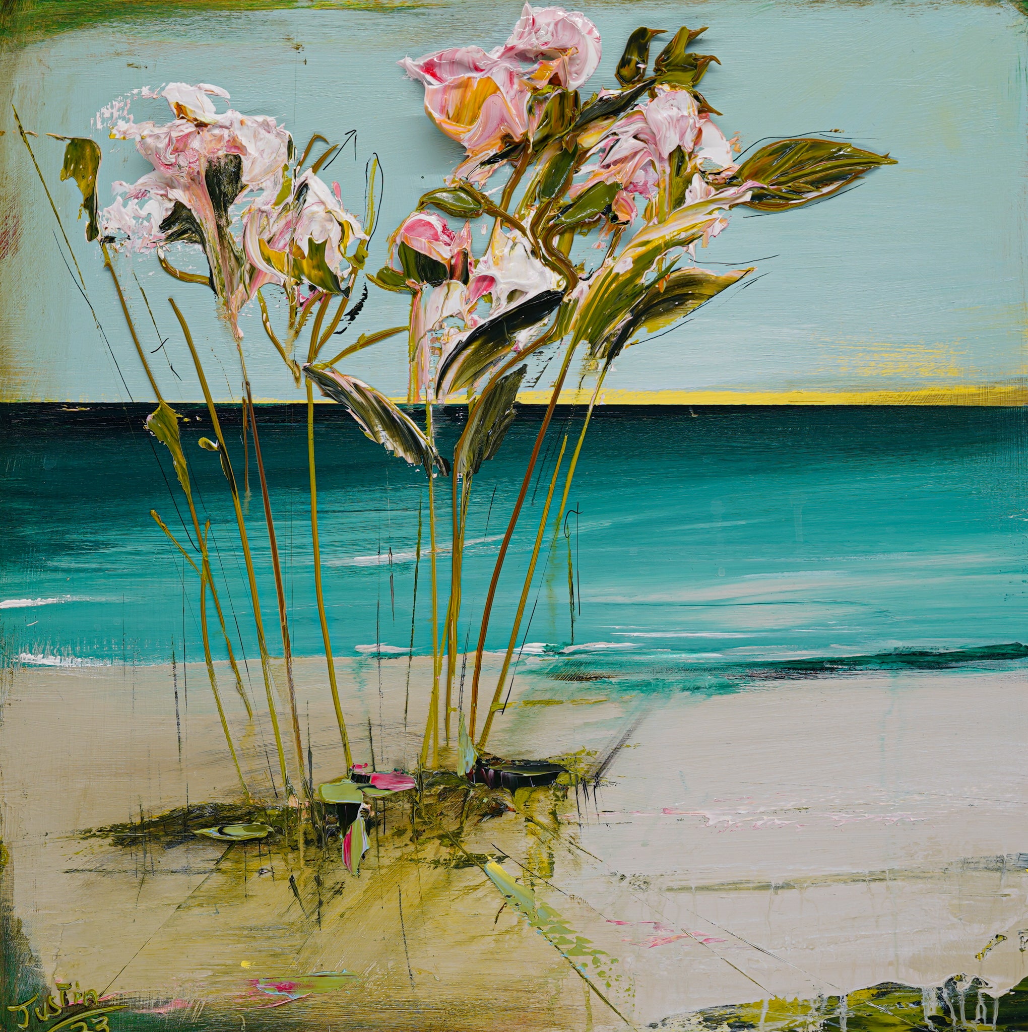 Floral Seascape, 24x24