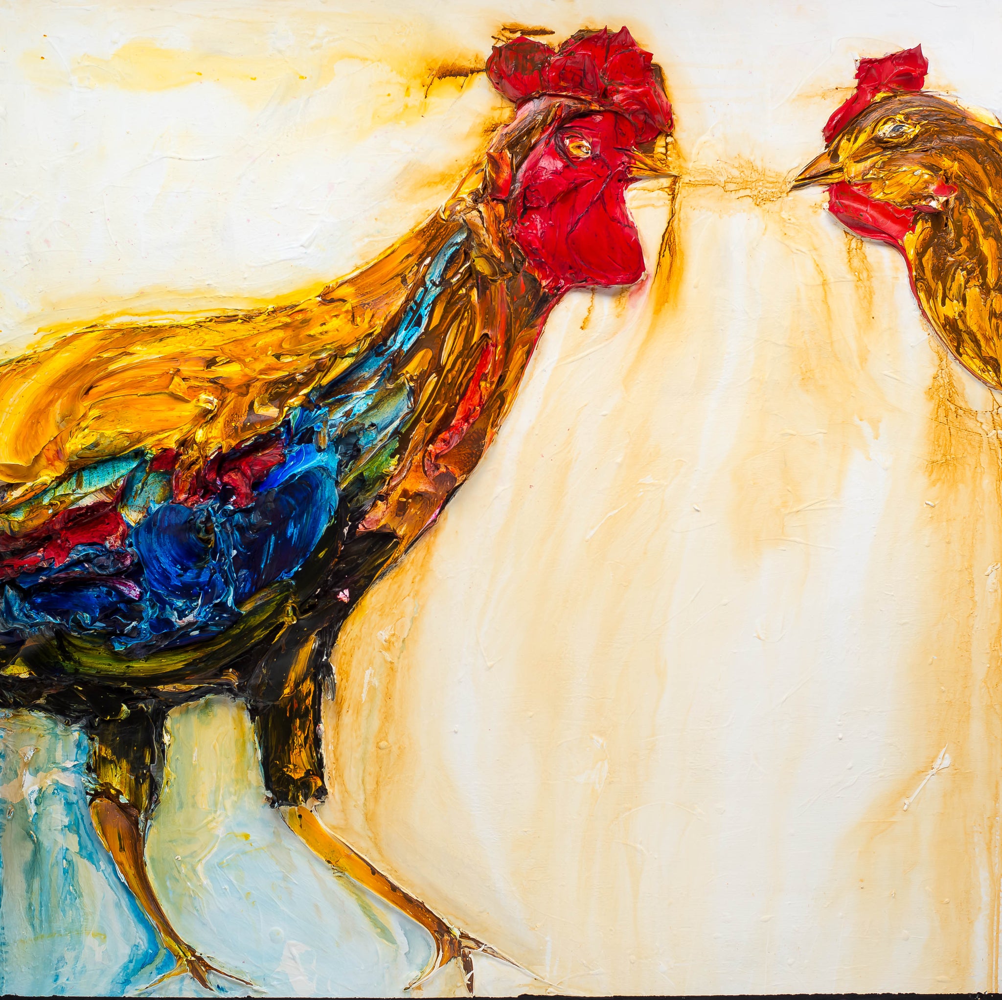 Roosters, 48x48